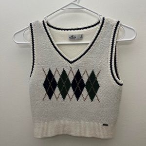 hollister cropped sweater vest